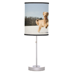 Goldendoodle Running Through Field Table Lamp