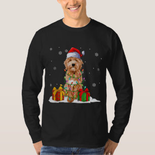 Goldendoodle Santa Christmas Tree Lights Xmas Paja T-Shirt