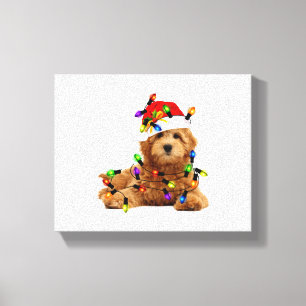 Goldendoodle Santa Dog Canvas Print