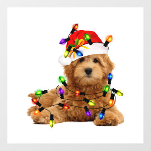 Goldendoodle Santa Dog Floor Decals