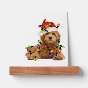 Goldendoodle Santa Dog Picture Ledge