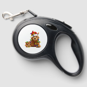 Goldendoodle Santa Dog Retractable Pet Leash