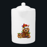 Goldendoodle Santa Dog Teapot<br><div class="desc">Goldendoodle Santa Dog</div>