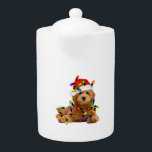Goldendoodle Santa Dog Teapot<br><div class="desc">Goldendoodle Santa Dog</div>