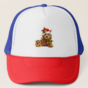 Goldendoodle Santa Dog Trucker Hat