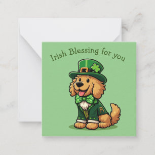 Goldendoodle sharing an Irish Blessing Note Card