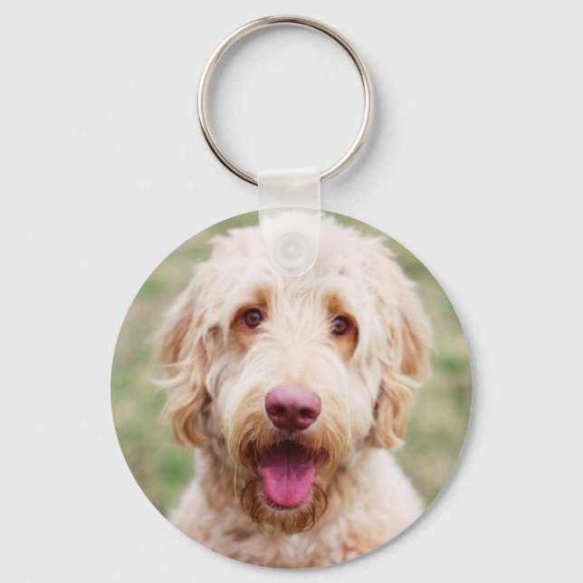 Goldendoodle Smiling Keychain (Front)