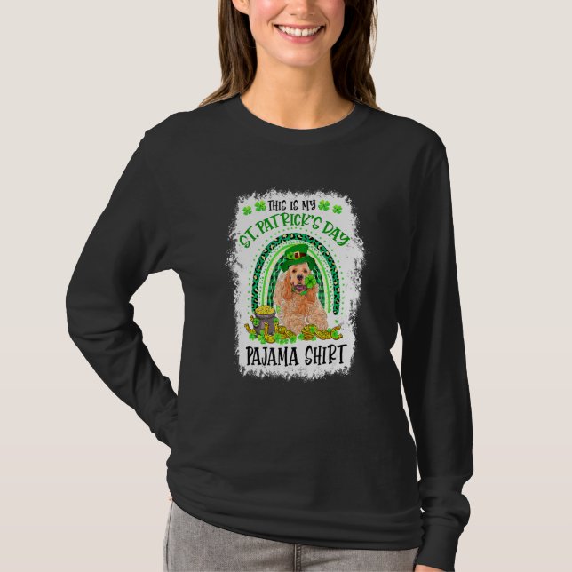 Goldendoodle St Patrick Day Lucky Pajamas Women Me T-Shirt (Front)