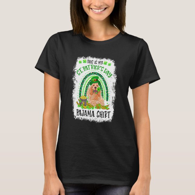 Goldendoodle St Patrick Day Lucky Pajamas Women Me T-Shirt (Front)