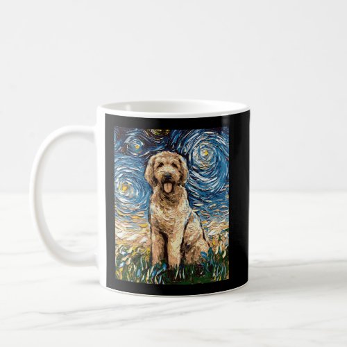 Goldendoodle Starry Night Dog Art By Aja Coffee Mug
