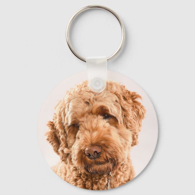 Goldendoodle Studio Portrait Keychain (Front)