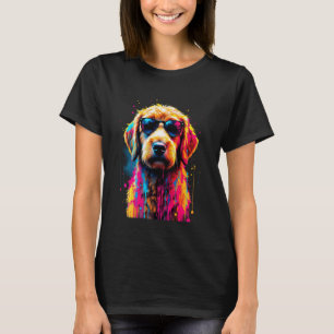 Goldendoodle Sunglasses Colorful Pop Art Goldendoo T-Shirt