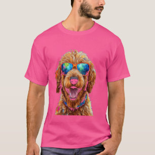 Goldendoodle Sunglasses Golden Doodle Dog Art Prin T-Shirt