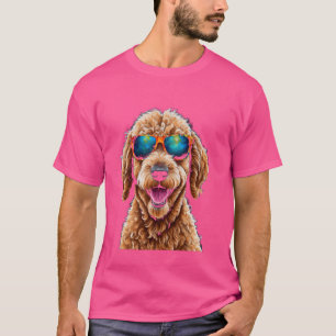 Goldendoodle Sunglasses Golden Doodle Dog Art Prin T-Shirt