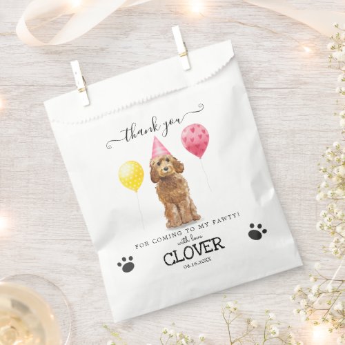 Goldendoodle Thank You Dog Treat Party Favor Bags