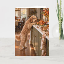 Goldendoodle Thanksgiving Turkey Card