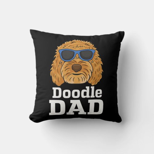 Goldendoodle The Doodle Dad Mom Kids Dog Lover  Throw Pillow