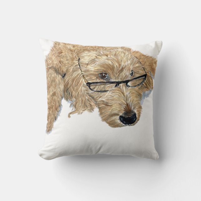 Goldendoodle Throw Pillow (Front)