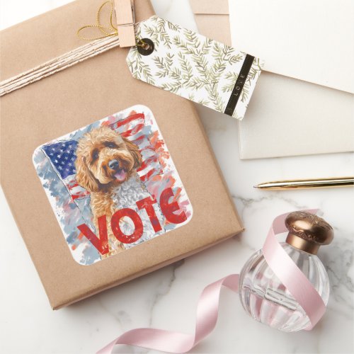 Goldendoodle US Elections Vote for a Change Square Sticker