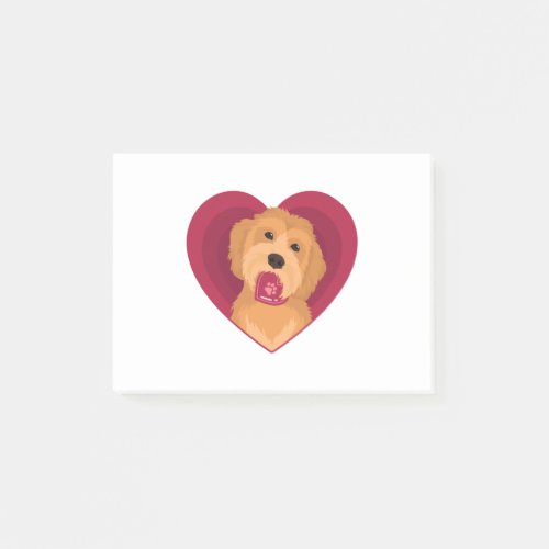 Goldendoodle Valentine Heart Golden Doodle Dog Post_it Notes