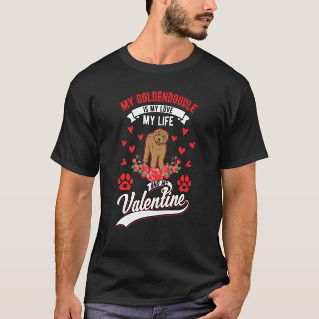 Goldendoodle Valentines Day T-Shirt (Front)