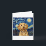 Goldendoodle Van Gogh Starry Night  Card<br><div class="desc">Goldendoodle Van Gogh Starry Night</div>