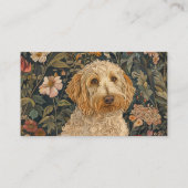 Goldendoodle Vintage William Morris Style Floral Business Card (Back)