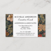 Goldendoodle Vintage William Morris Style Floral Business Card (Front)
