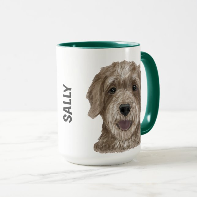 Goldendoodle Watercolor Personalized Mug (Front Right)