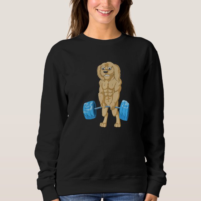 Goldendoodle Weightlifting Deadlift Men Fitness Fu Sweatshirt (Front)