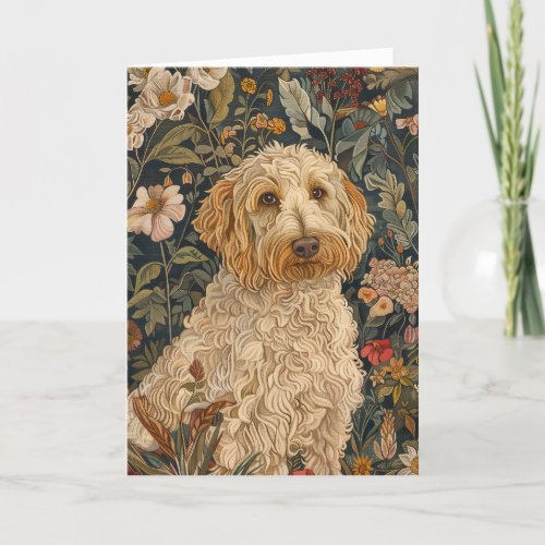 Goldendoodle William Morris Style Floral Thank You