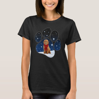 Goldendoodle Winter Snow Paw Dogs Christmas T-Shirt