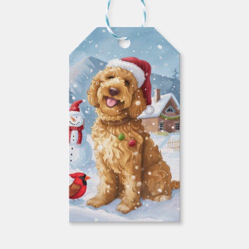 Goldendoodle Winter Wonderland Christmas Joy Gift Tags