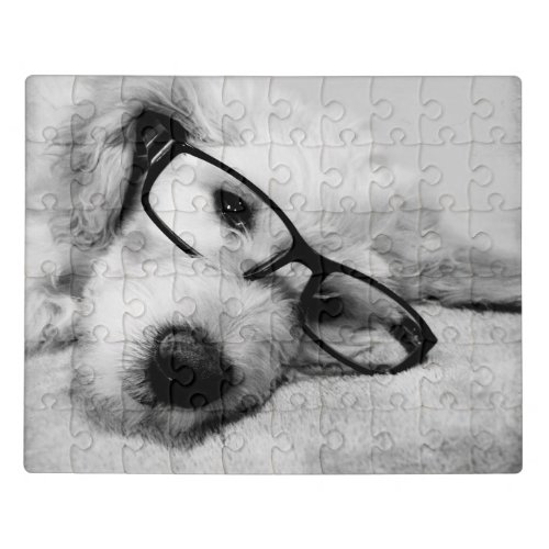 Goldendoodle With Glasses Jigsaw Puzzle