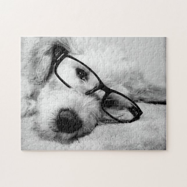 Goldendoodle With Glasses Jigsaw Puzzle (Horizontal)