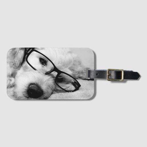 Goldendoodle With Glasses Luggage Tag