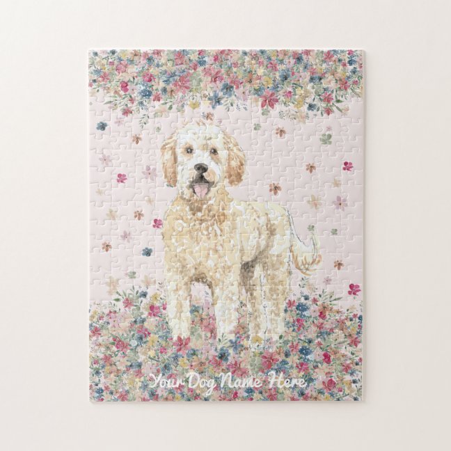 Goldendoodle with medium length hair jigsaw puzzle