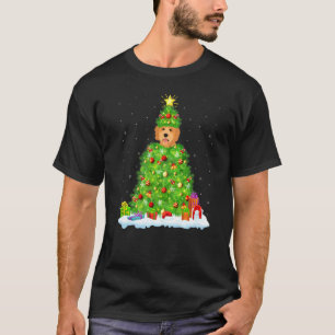 Goldendoodle Xmas Lighting Tree Funny Goldendoodle T-Shirt