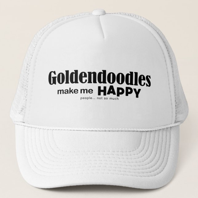 Goldendoodles Make Me Happy Trucker Hat (Front)