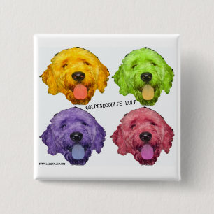 Goldendoodles Rule Square Button