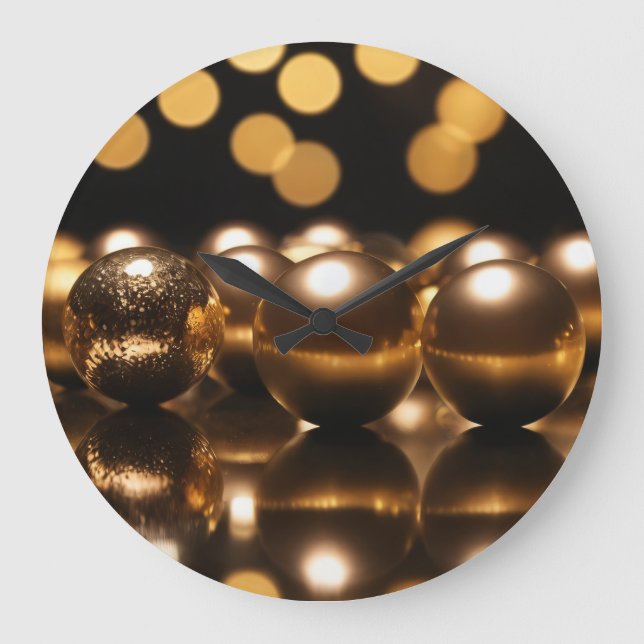 Goldene Kugeln 002 Large Clock (Front)