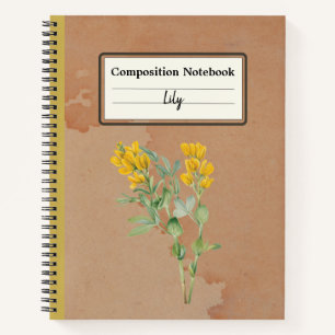 Goldenpea Flower Personalized Composition Notebook