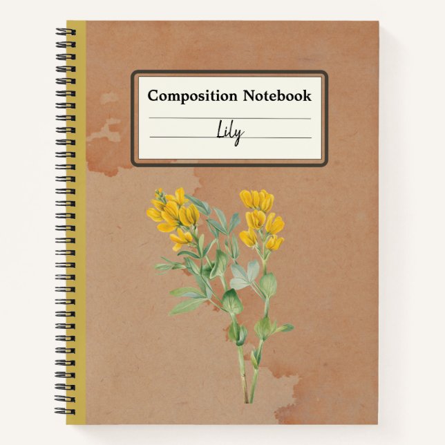Goldenpea Flower Personalized Composition Notebook (Front)