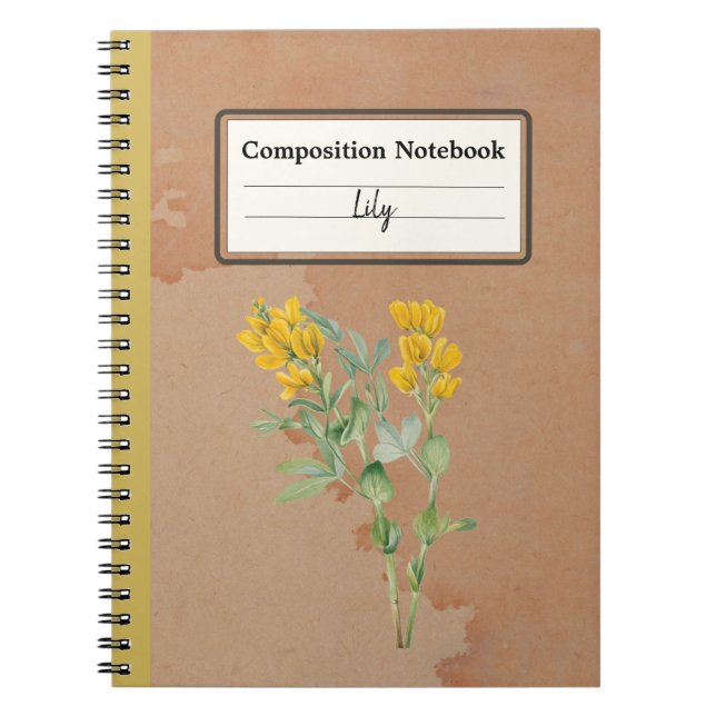 Goldenpea Flower Personalized Composition Notebook (Front)
