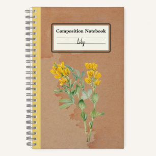 Goldenpea Flower Personalized Composition Notebook