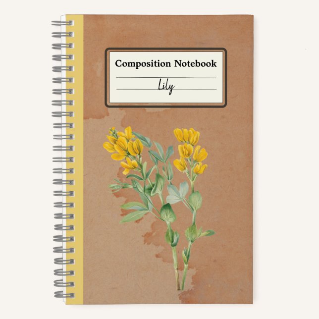 Goldenpea Flower Personalized Composition Notebook (Front)