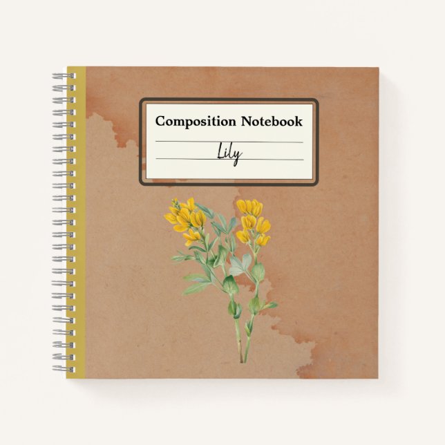 Goldenpea Flower Personalized Composition Notebook (Front)