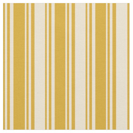 Goldenrod and Beige Lines Pattern Fabric