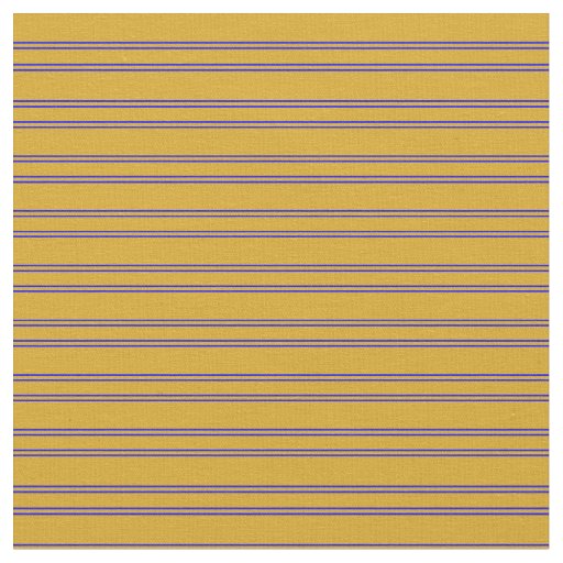 Goldenrod and Blue Stripes Pattern Fabric