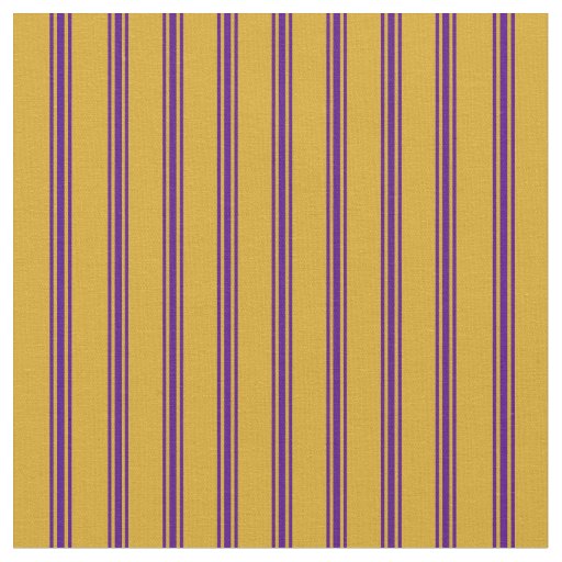 Goldenrod and Indigo Colored Stripes Fabric